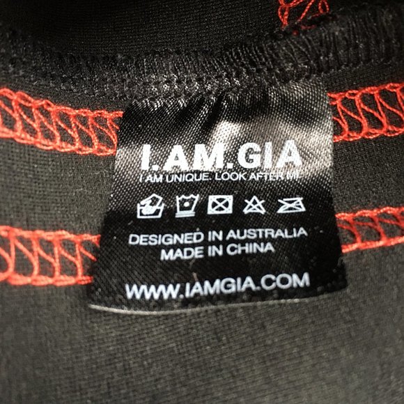 I.AM.GIA Gia Bike Shorts Black Red Trim Sz S - Picture 5 of 5